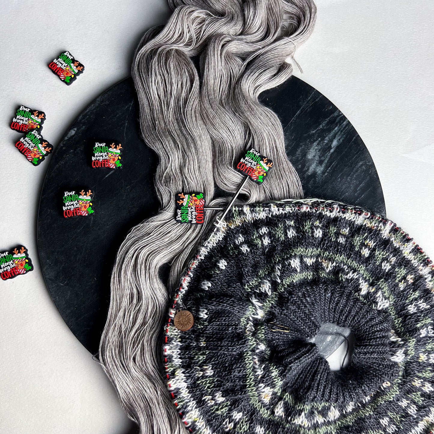 Dear Santa, Please Bring Me Coffee Needle Stoppers