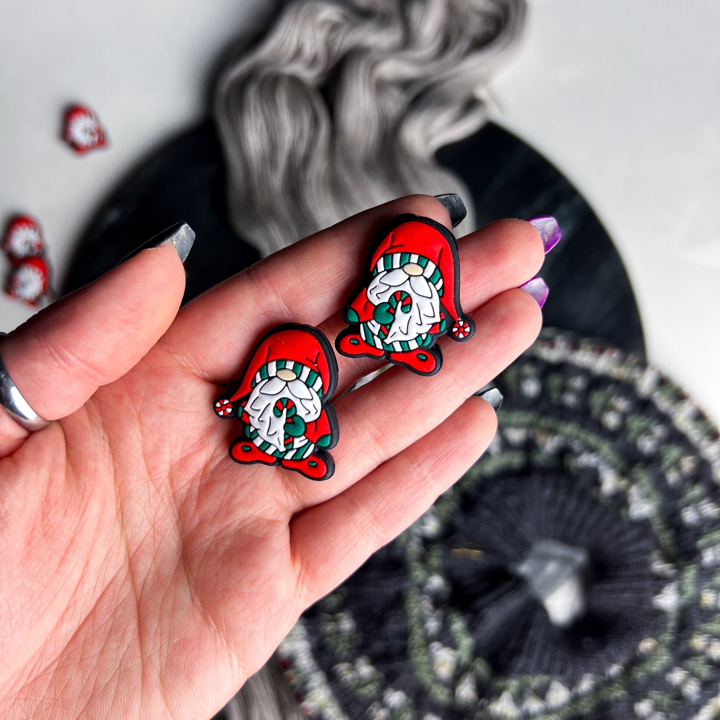 Candy Cane Gnome Needle Stoppers