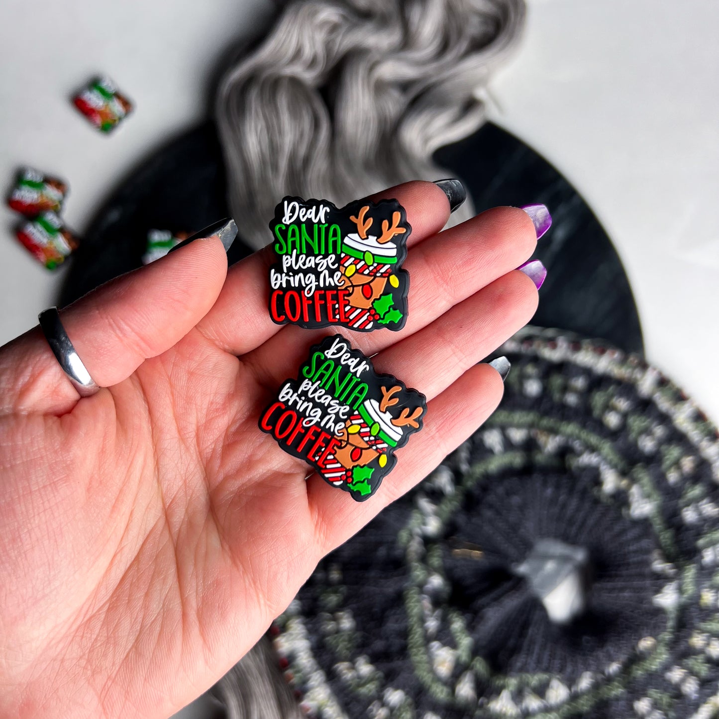 Dear Santa, Please Bring Me Coffee Needle Stoppers