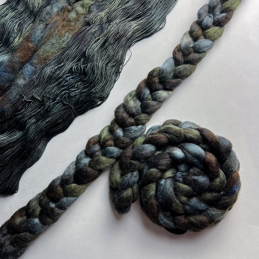 Fangorn Forest on Polwarth/Yak/Mulberry Silk Top