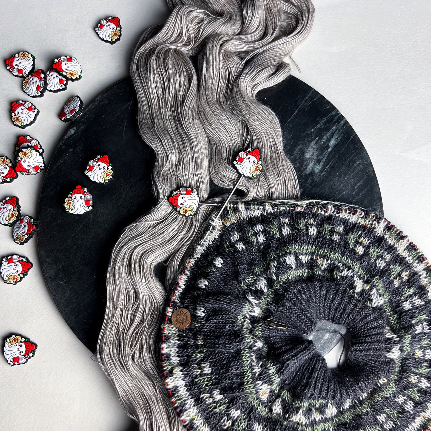 Gingerbread Ghosty Needle Stoppers