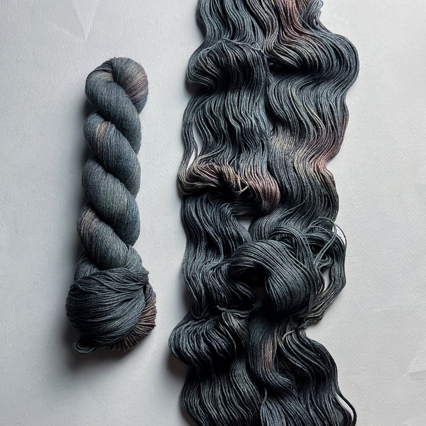 Sink down beneath, I'll swim down with you on Opposites Attract (Merino Cotton) Fingering