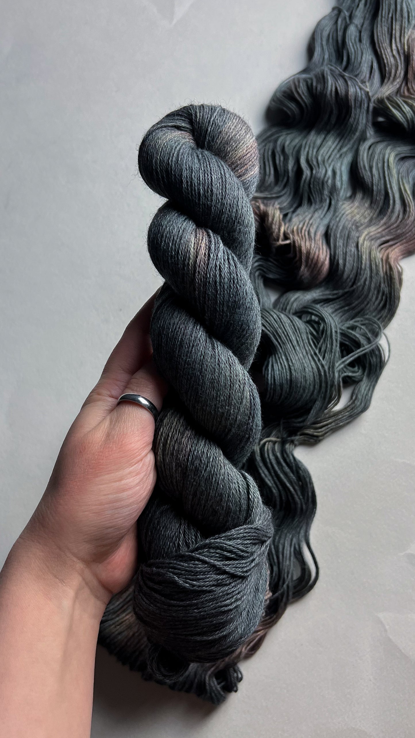 Sink down beneath, I'll swim down with you on Opposites Attract (Merino Cotton) Fingering